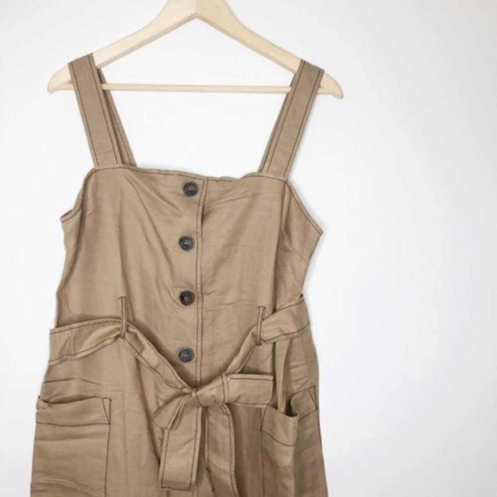 MOON RIVER Contrast Stitch Button Front Midi Dress - Picture 3 of 8